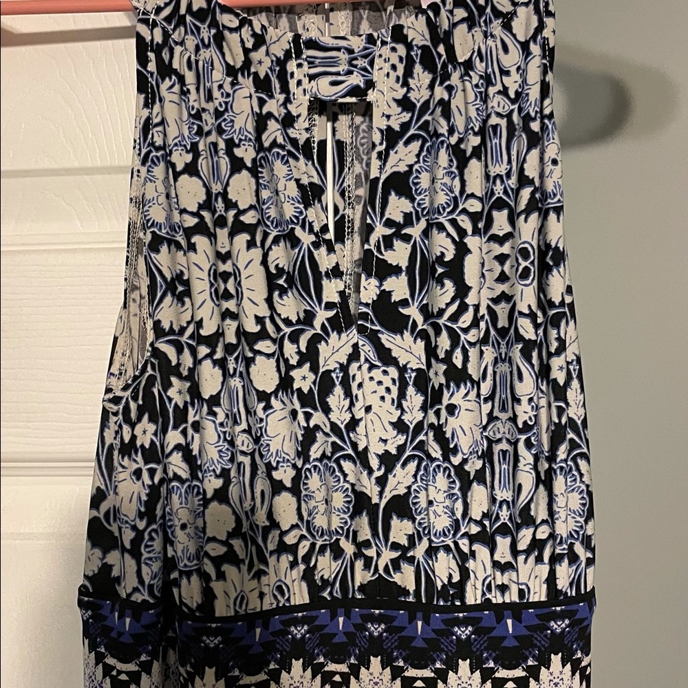 Blue and White Long maxi dress